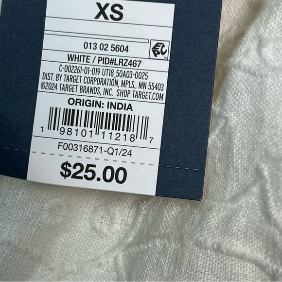 Universal Thread White Embroidered Women's Crop Top Size XS - Picture 7 of 11